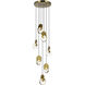 Tranche LED 24 inch Brushed Brass Multi Point Pendant Ceiling Light