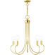 Bari 5 Light 25 inch Polished Brass Chandelier Ceiling Light