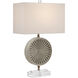Applique 27.25 inch 150 watt Gray and Clear with Antique Brass Table Lamp Portable Light
