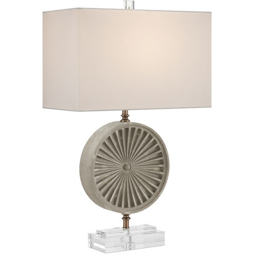 Applique 27.25 inch 150 watt Gray and Clear with Antique Brass Table Lamp Portable Light