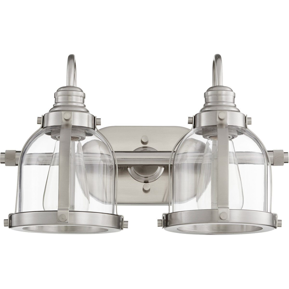 Banded Dome 2 Light 25 inch Satin Nickel Vanity Light Wall Light