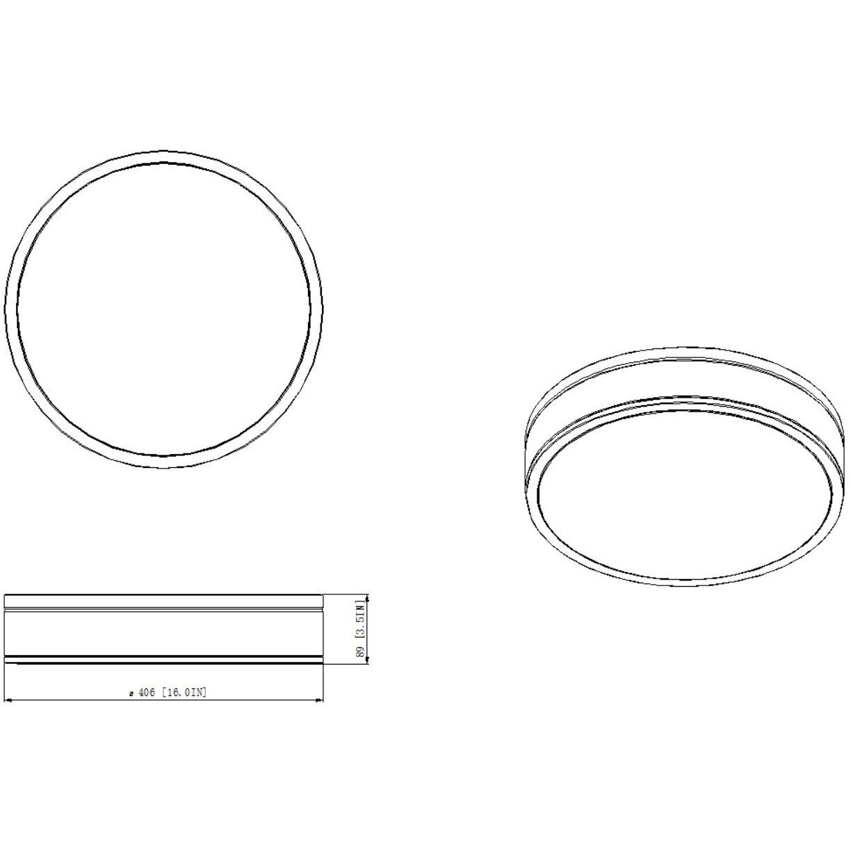 Ballord LED 16 inch Matte Black Flush Mount Ceiling Light