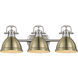 Duncan 3 Light 25 inch Pewter Bath Vanity Wall Light in Aged Brass