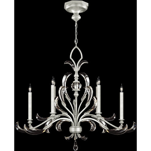 Beveled Arcs 6 Light 44 inch Silver Leaf Chandelier Ceiling Light