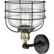 Franklin Restoration Large Bell Cage 1 Light 9 inch Black Antique Brass Sconce Wall Light in Clear Glass, Franklin Restoration