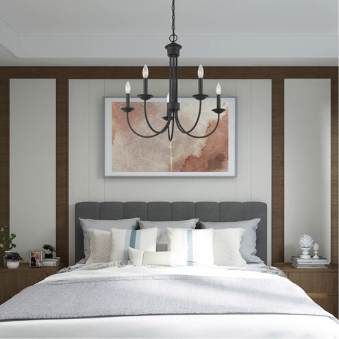 Estate 5 Light 25 inch Black Chandelier Ceiling Light