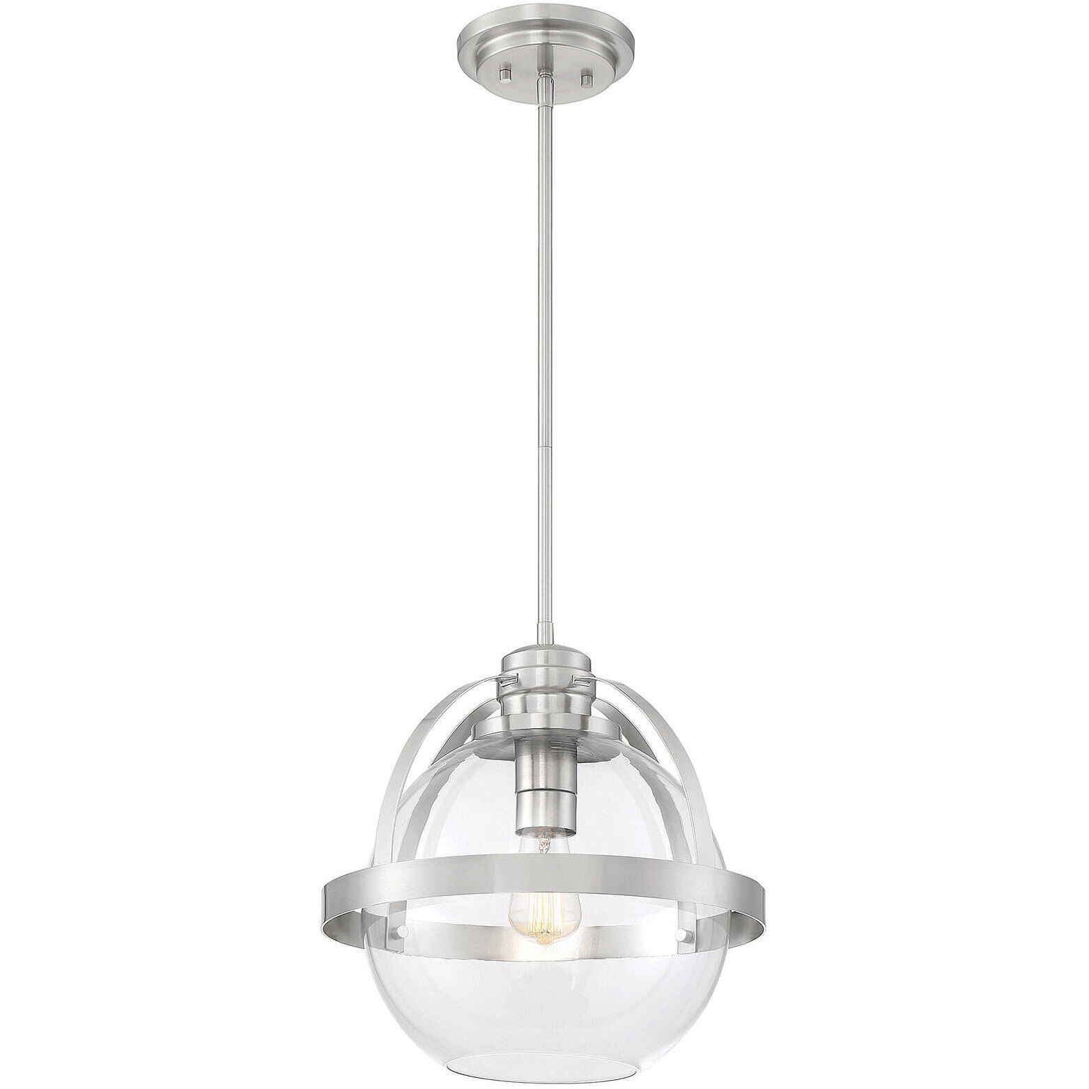 Pendleton 1 Light 14 inch Satin Nickel Pendant Ceiling Light, Essentials