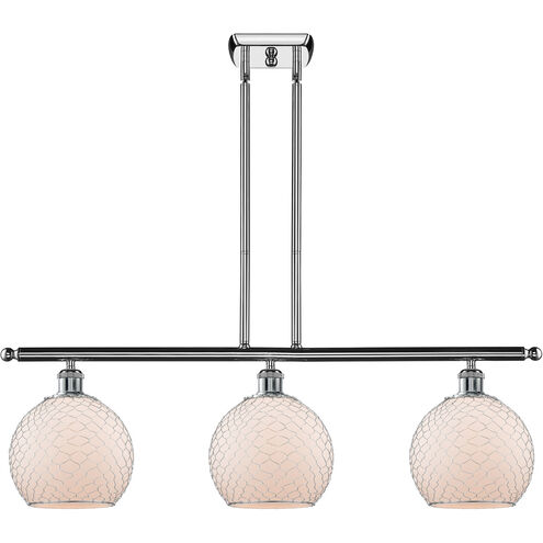 Ballston Farmhouse Chicken Wire 3 Light 36 inch Polished Chrome Island Light Ceiling Light, Ballston