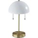Bowie 18 inch 40.00 watt Antique Brass and White Table Lamp Portable Light