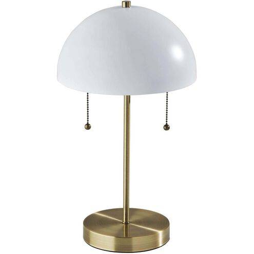 Bowie 18 inch 40.00 watt Antique Brass and White Table Lamp Portable Light