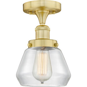 Fulton 1 Light 6.5 inch Satin Gold Semi-Flush Mount Ceiling Light