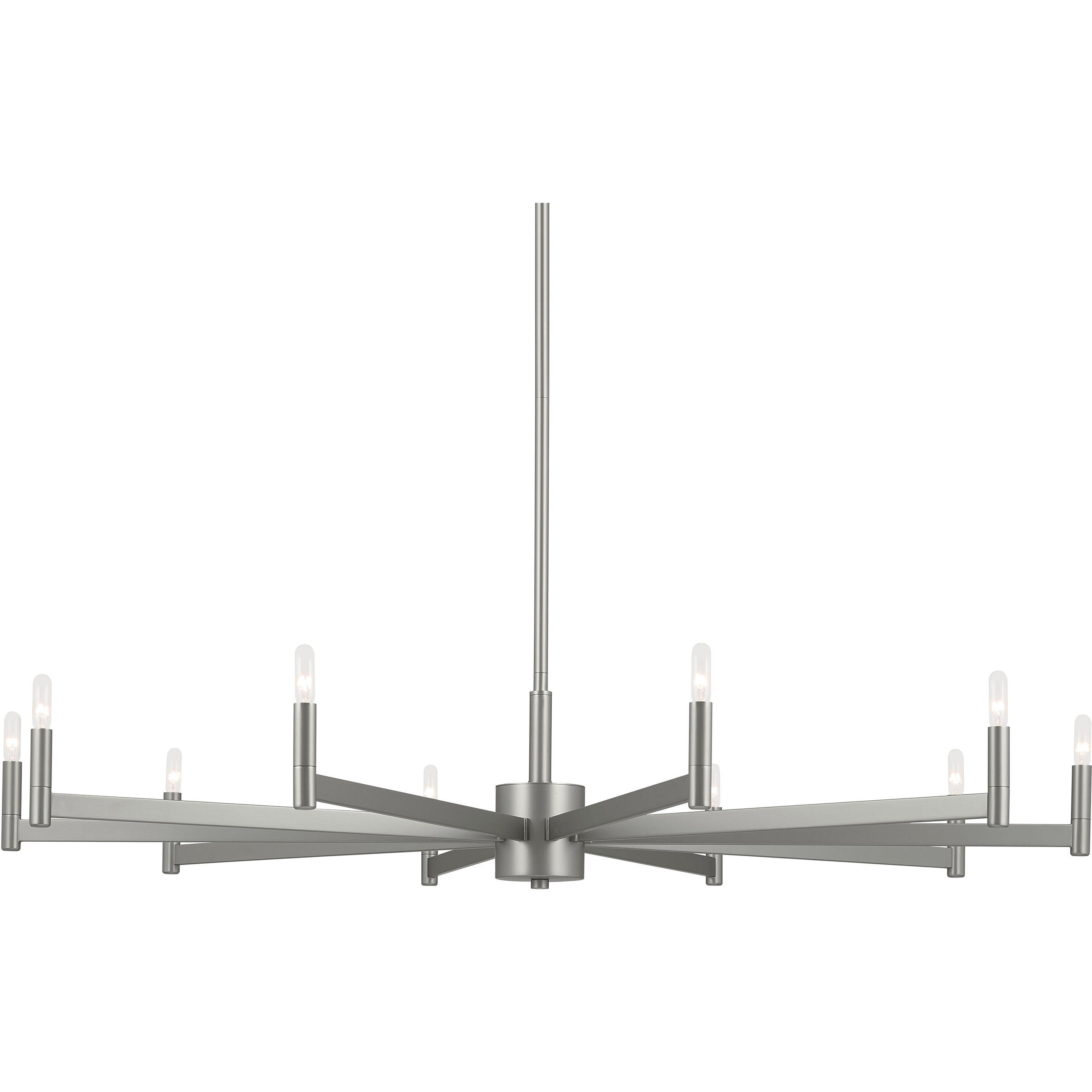 Erzo 10 Light Satin Nickel Chandelier Ceiling Light, Large