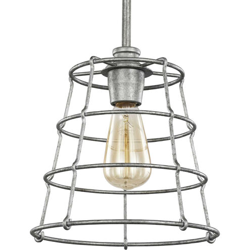 Chambers 1 Light 10 inch Galvanized Mini-Pendant Ceiling Light