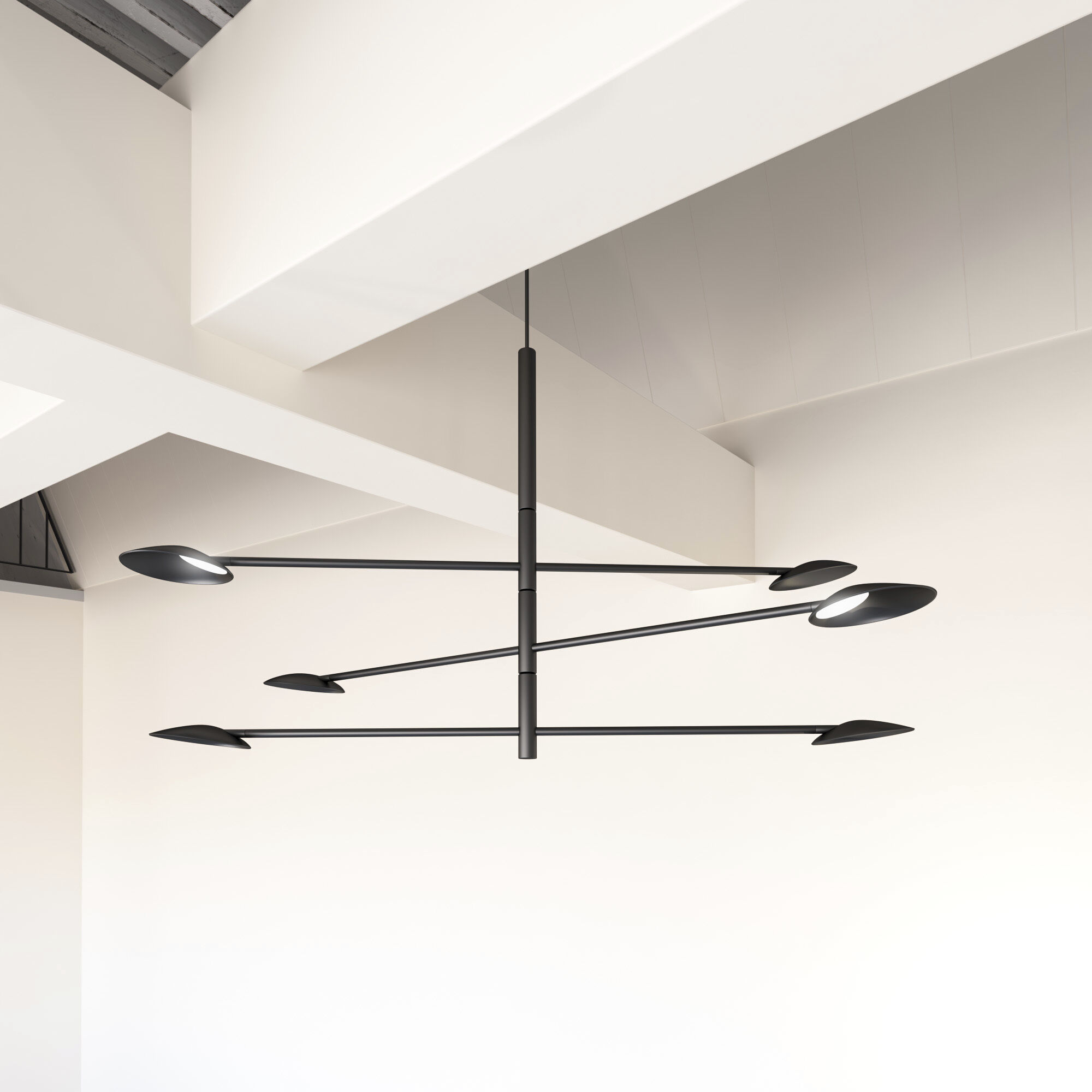 Rotaire LED 35.5 inch Black Chandelier Ceiling Light