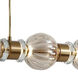 Avra Linear Pendant Ceiling Light in Aged Brass