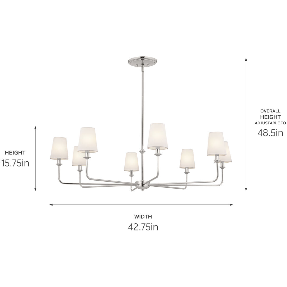 Pallas 8 Light 42.75 inch Polished Nickel Chandelier Ceiling Light