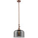 Franklin Restoration Bell LED 12 inch Antique Copper Mini Pendant Ceiling Light in Plated Smoke, Franklin Restoration