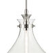 Laria 1 Light Polished Nickel Pendant Ceiling Light in Clear