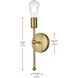 Keely 1 Light 5 inch Satin Gold Bath Sconce Wall Light