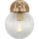 Drew & Jonathan Preston 1 Light 8.25 inch Satin Brass Bath Vanity Wall Light in Standard