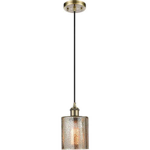 Ballston Cobbleskill 1 Light 5 inch Antique Brass Mini Pendant Ceiling Light in Incandescent, Mercury Glass, Ballston