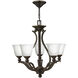 Bolla 5 Light 24 inch Olde Bronze Indoor Chandelier Ceiling Light in Etched Opal