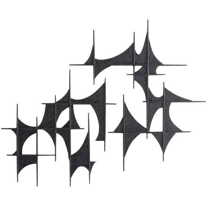 Freya Blackened Iron Wall Plaques, Set of 3