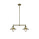 Franklin Restoration Railroad 2 Light 21 inch Antique Brass Chandelier Ceiling Light in Incandescent, Franklin Restoration