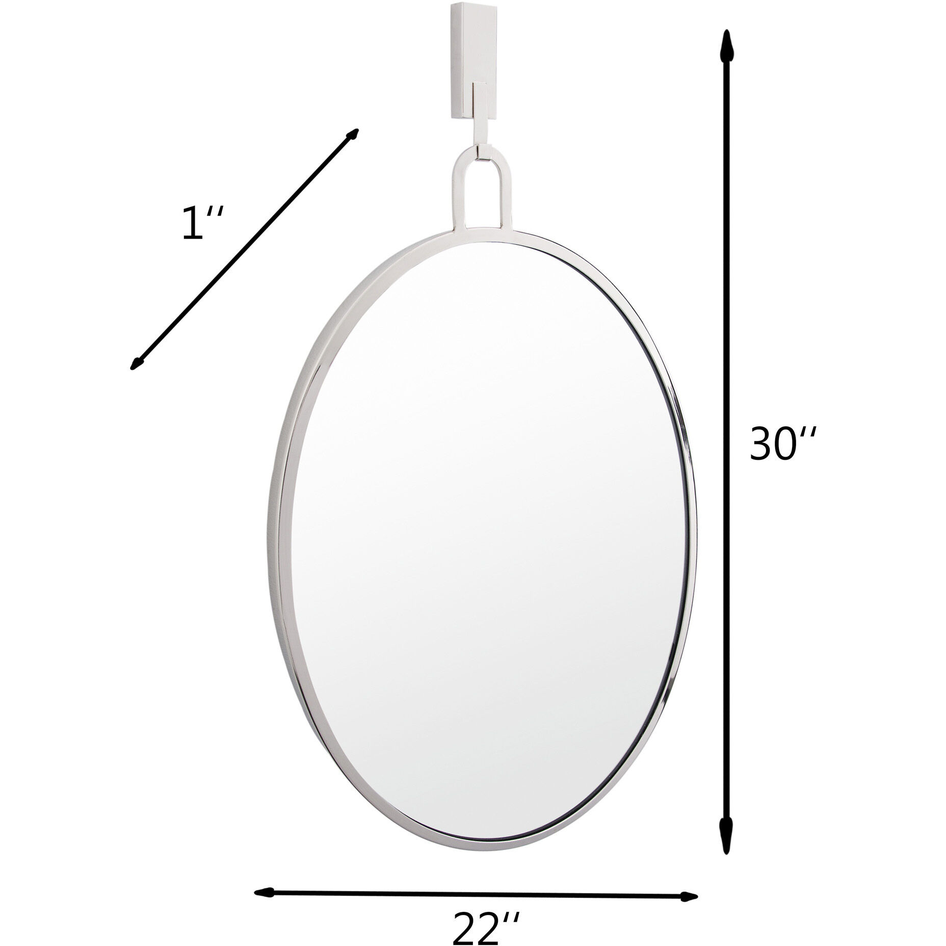 Stopwatch 33.25 X 22.25 inch Polished Nickel Powder Room Mirror, Varaluz Casa