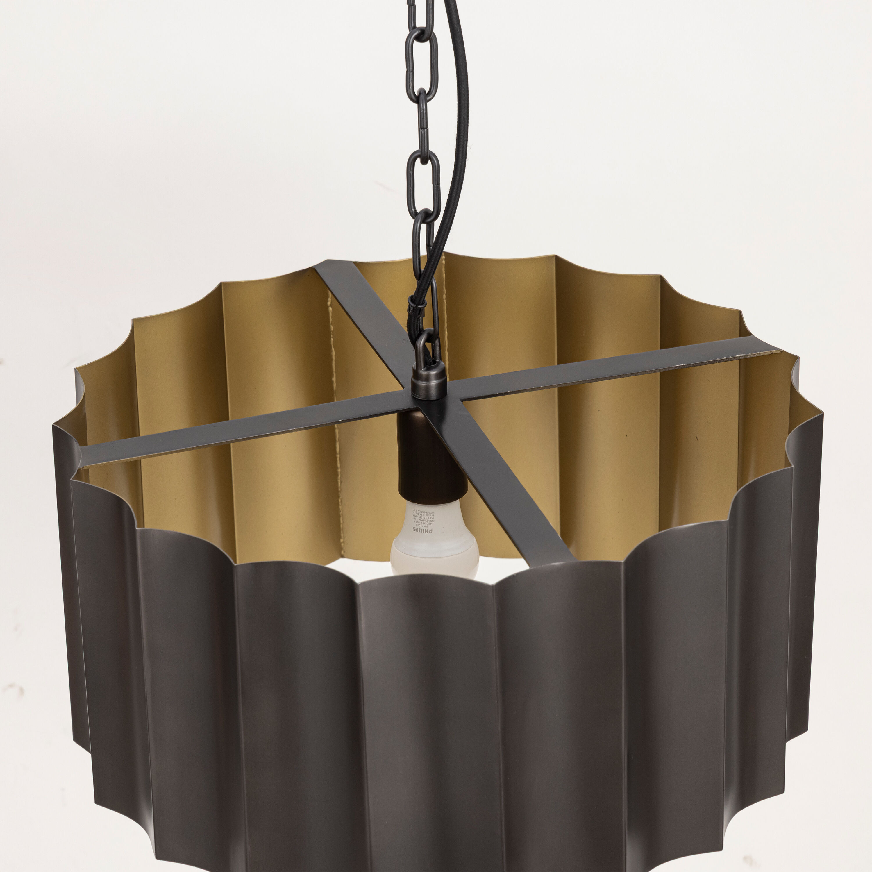 Allegra 1 Light 18 inch Gunmetal and Gold Single Pendant Ceiling Light