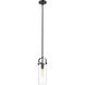 Pilaster II Cylinder 1 Light 5 inch Matte Black Pendant Ceiling Light in Clear Glass