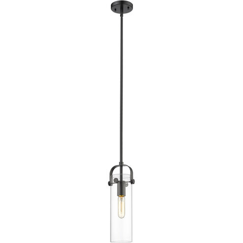 Pilaster II Cylinder 1 Light 5 inch Matte Black Pendant Ceiling Light in Clear Glass