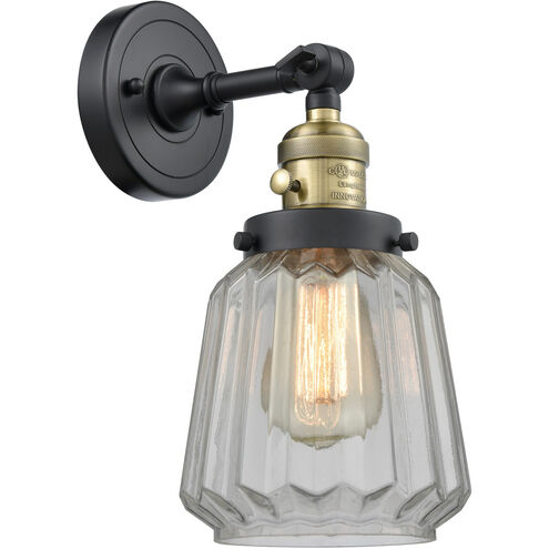 Franklin Restoration Chatham LED 6 inch Black Antique Brass Sconce Wall Light, Franklin Restoration