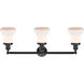 Franklin Restoration Bellmont 3 Light 30 inch Oil Rubbed Bronze Bath Vanity Light Wall Light in Matte White Glass, Franklin Restoration