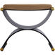 Layla 21 inch Blackened Bronze with Camel and Antique Brass Accent Stool