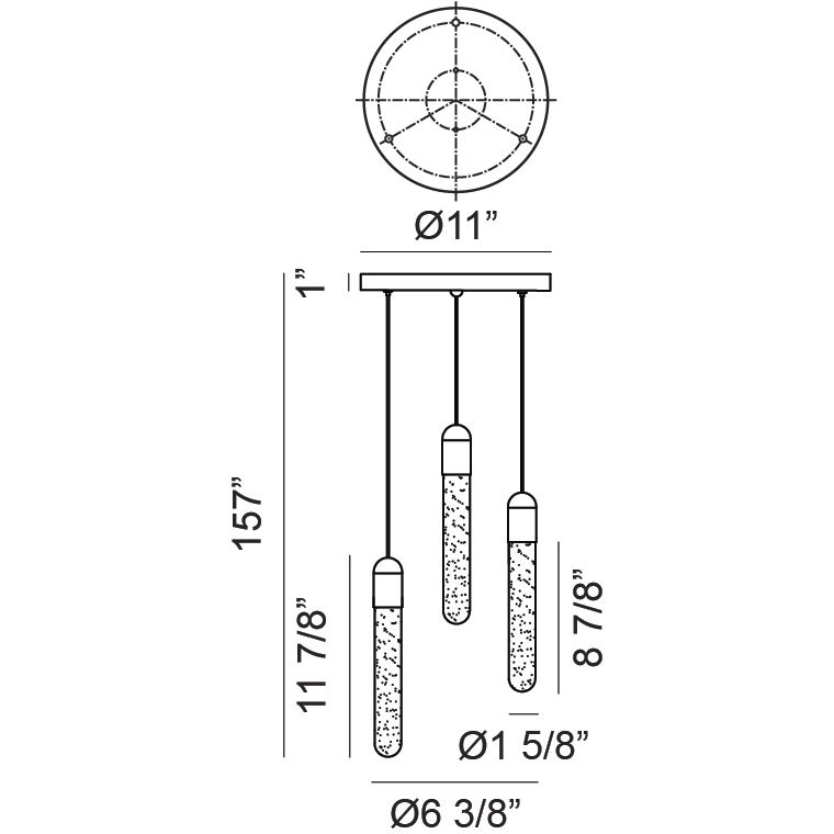 Aydin LED 6.38 inch Matte Black Pendant Ceiling Light