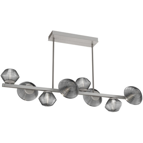 Mesa LED Beige Silver Linear Multi-Pendant Ceiling Light in 3000K LED, Smoke, Twisted Branch