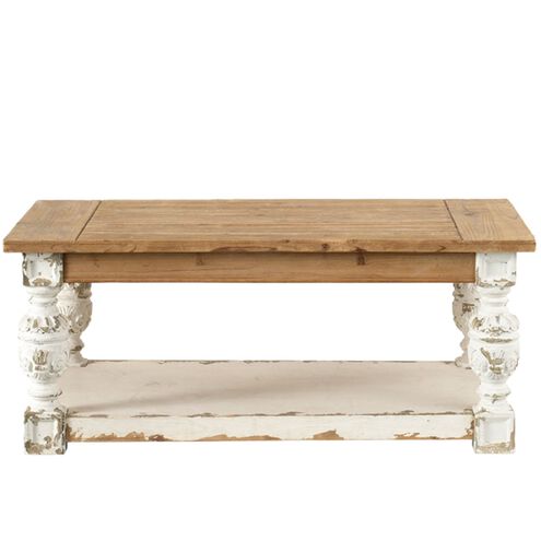 Alcott 47.2 X 27.6 inch White/Natural Coffee Table