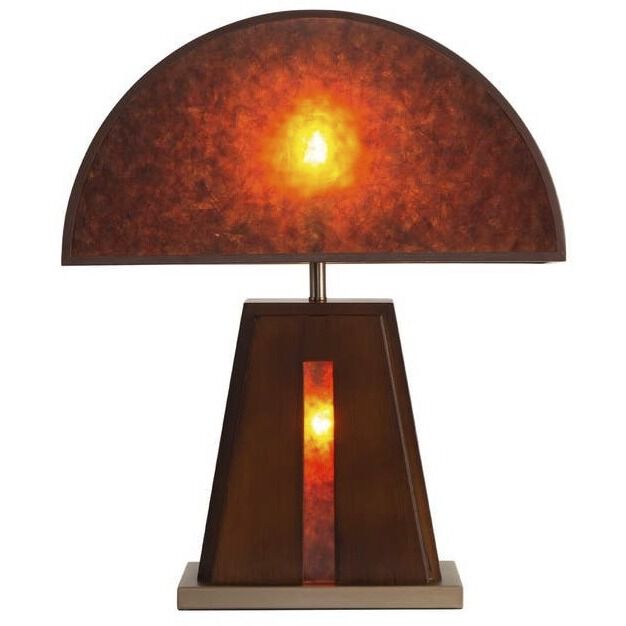 Natural Mica 25 inch 40.00 watt Espresso and Weathered Brass Table Lamp Portable Light