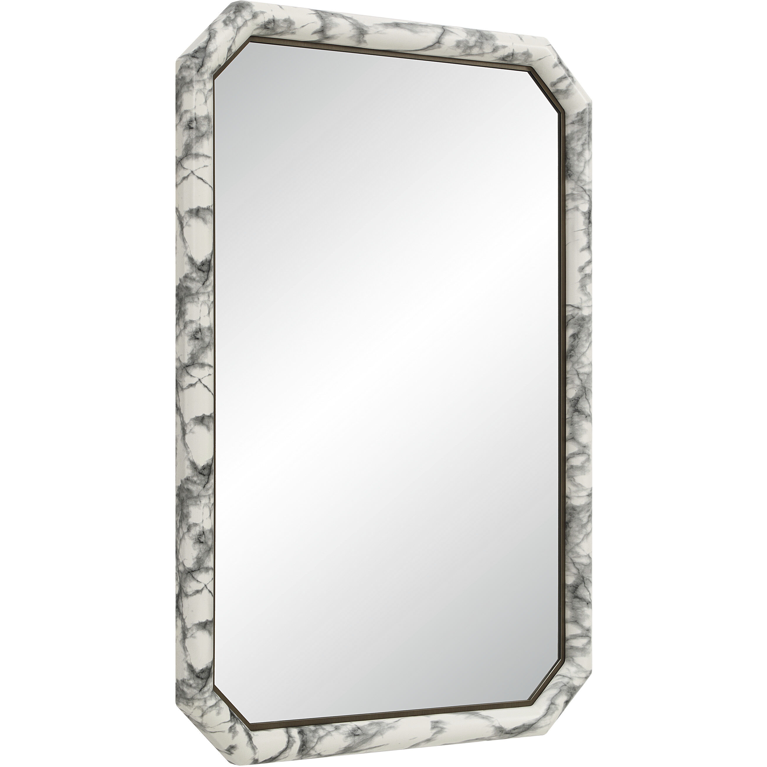 Venus 36 X 24 inch White Marble Hydro Dip Wall Mirror