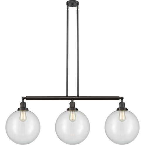 Franklin Restoration XX-Large Beacon 3 Light 44 inch Oil Rubbed Bronze Island Light Ceiling Light in Clear Glass, Franklin Restoration