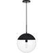 Eclipse 1 Light 14 inch Black Pendant Ceiling Light