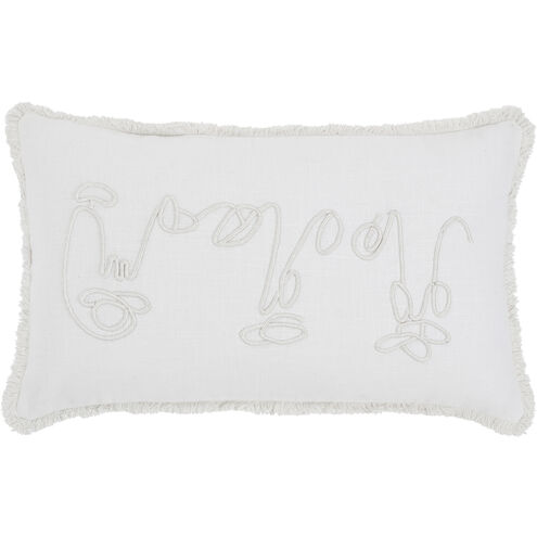Alivia 15 inch White and Ivory Pillow