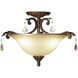 Florence 3 Light 16 inch Multi Tone Bronze Semi-Flush Mount Ceiling Light