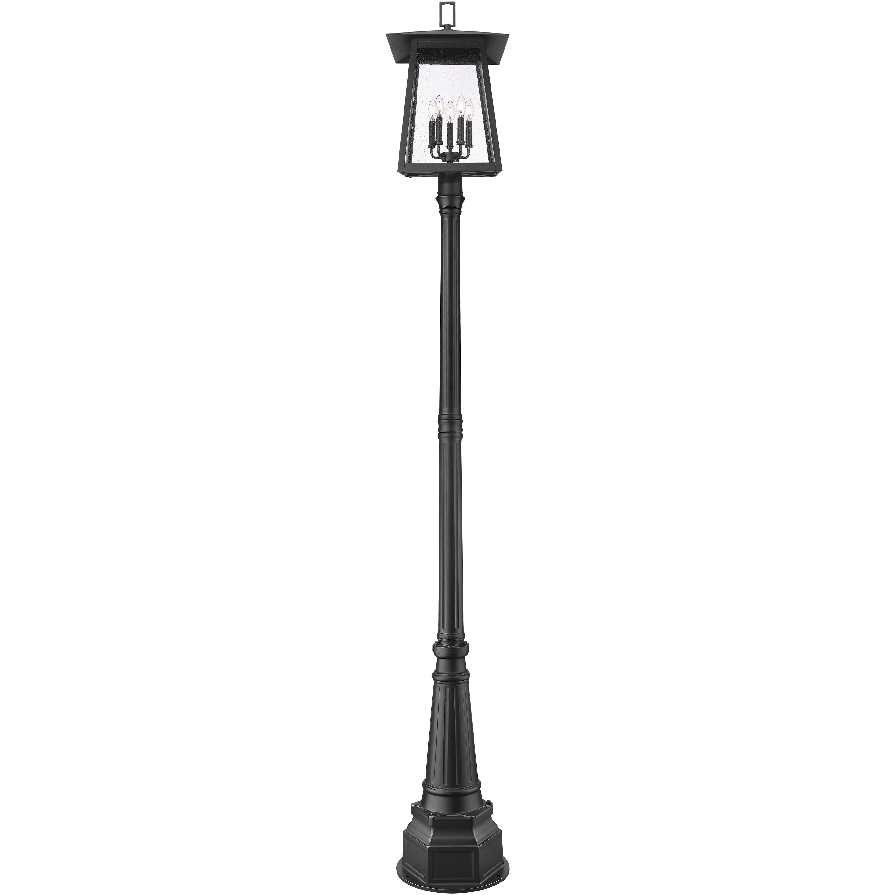 Rainer 5 Light 109.5 inch Black Outdoor Post Mounted Fixture in G9