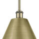 Ballston Cone 1 Light 16 inch Antique Brass Pendant Ceiling Light