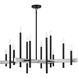 Denmark 12 Light 42 inch Black with Brushed Nickel Accents Foyer Chandelier Ceiling Light
