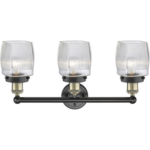 Colton 3 Light 24 inch Black Antique Brass Bath Vanity Light Wall Light
