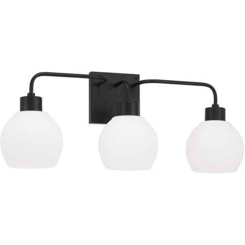 Tanner 3 Light 24.5 inch Matte Black Vanity Light Wall Light