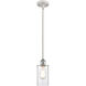 Ballston Clymer 1 Light 4 inch White and Polished Chrome Pendant Ceiling Light in Clear Glass, Ballston